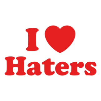I Love Haters Decal (Red)